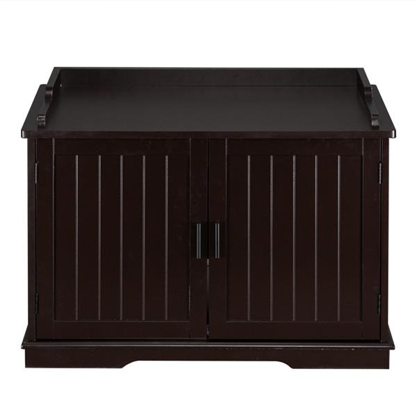 Large Wooden Cat Litter Box Enclosure Cabinet