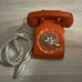 VINTAGE ITT ORANGE 1978 Rotary Dial Desk Telephone -TESTED WORKS