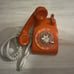 VINTAGE ITT ORANGE 1978 Rotary Dial Desk Telephone -TESTED WORKS