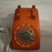 VINTAGE ITT ORANGE 1978 Rotary Dial Desk Telephone -TESTED WORKS
