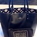 Coach Reversible Wild Plaid Black & Off White Large Tote Wristlet Makeup Bag