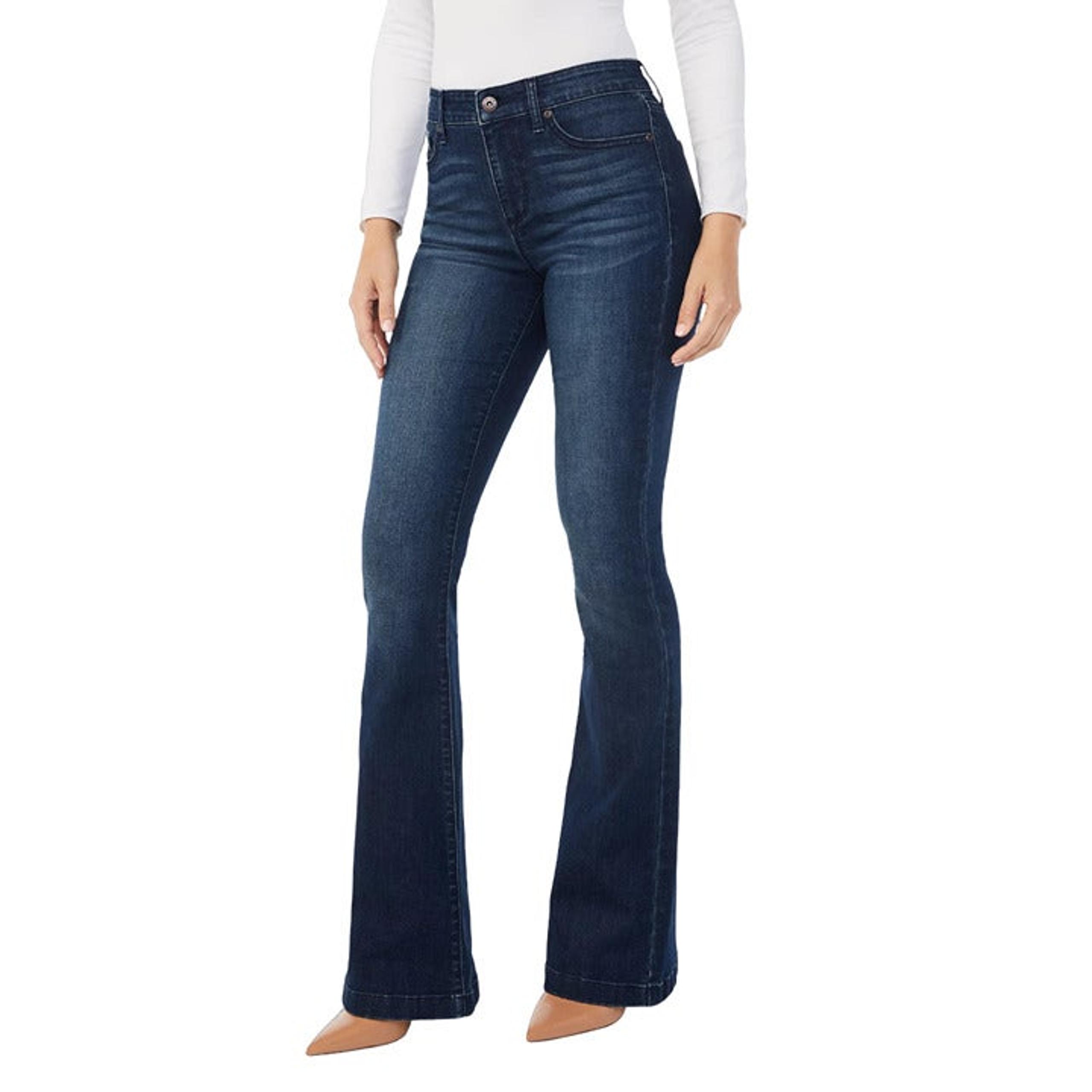 Sofia Vergara Jeans Womens 2 Melisa High Rise Flare Leg Button Regular Fit Blue