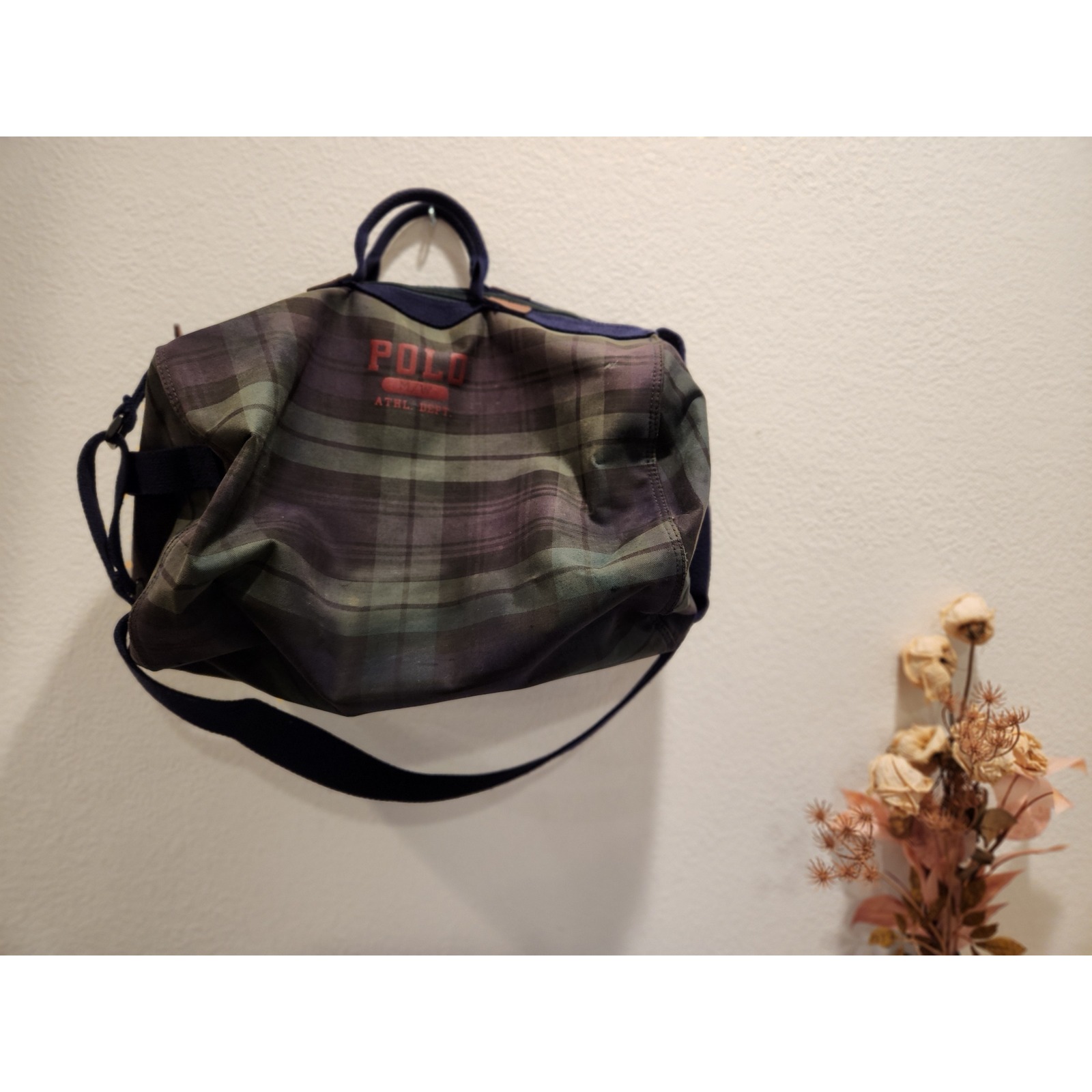 Polo Ralph Lauren ATHL. DEPT. Blackwatch Tartan Duffle Bag 18x12 Vintage