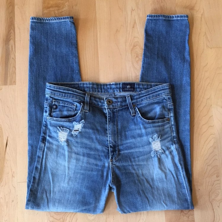 AG Destructed Skinny Jeans 29R