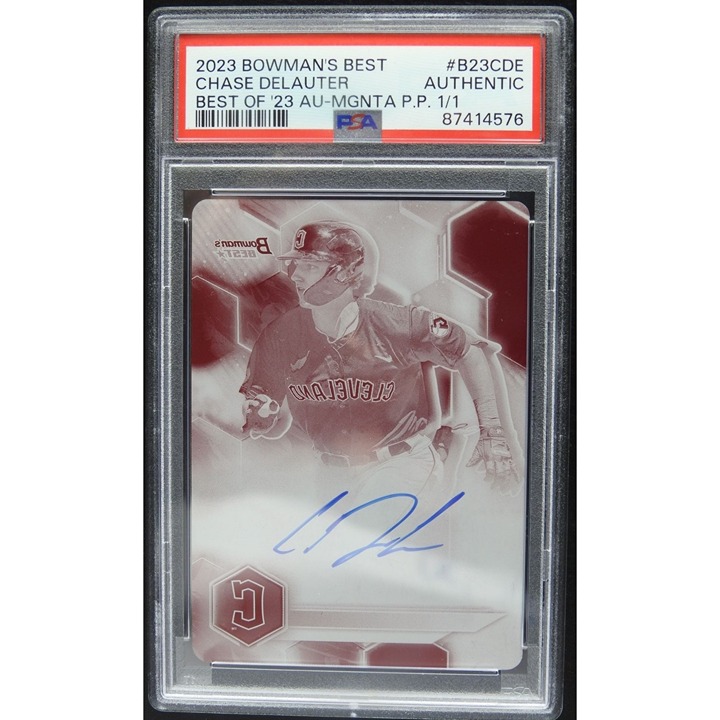 2023 Chase DeLauter Bowman's Best of 23 AUTO #B23-CDE Magenta Printing Plate 1/1