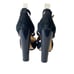 L.A.M.B Hortensia Womens Size 7 Dark Blue Fringe Suede Brown Strap Heels