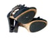 L.A.M.B Hortensia Womens Size 7 Dark Blue Fringe Suede Brown Strap Heels