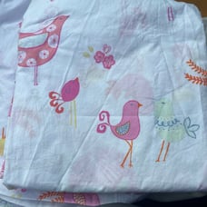 Pottery barn kids flowers ~ birds white pink cotton sheet size full