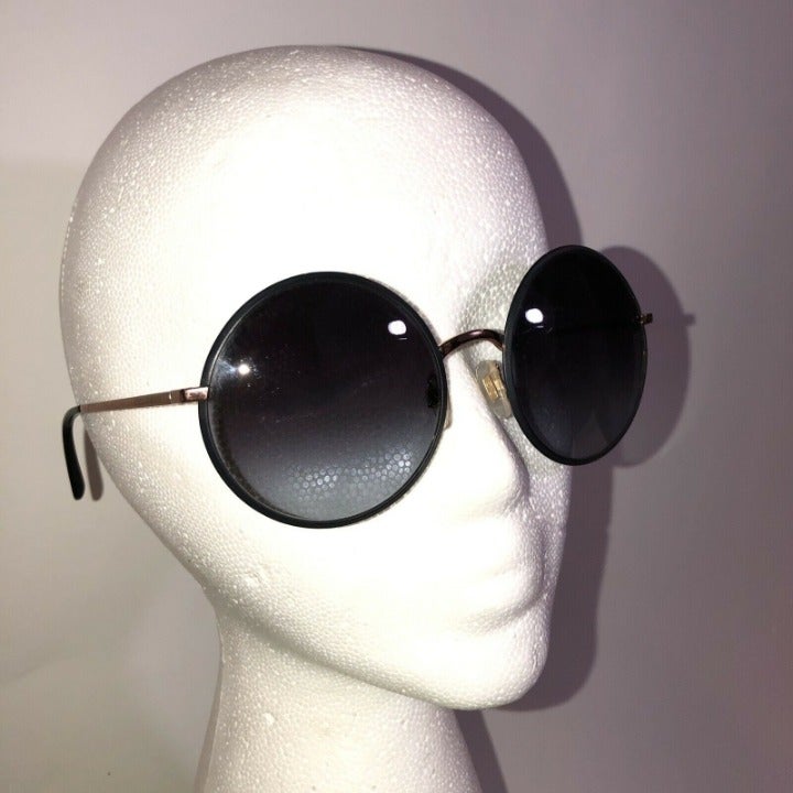 Dolce & Gabbana Black Matte Round Gray Gradient Sunglasses DG2155 56-20-140