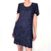 80s Vintage Navy Sequins Beaded Lace Dress Size Small Medium