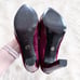 Tory Burch Burgundy Satin Snakeskin Peep Toe Platform Heels
