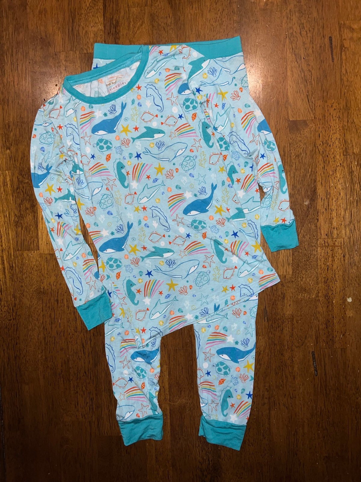 Little sleepies Ocean Pals kids long sleeve pajamas size 7/8