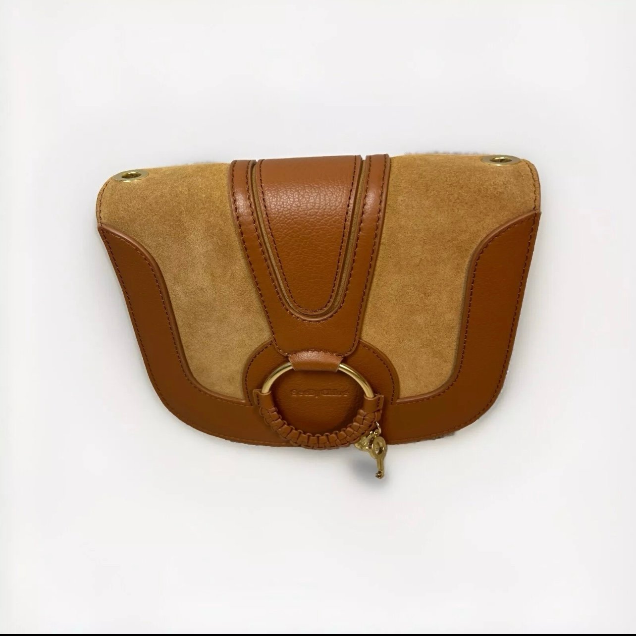 NWT See by Chloé Small Hana Leather/Suede Crossbody Bag cognac/caramel designer