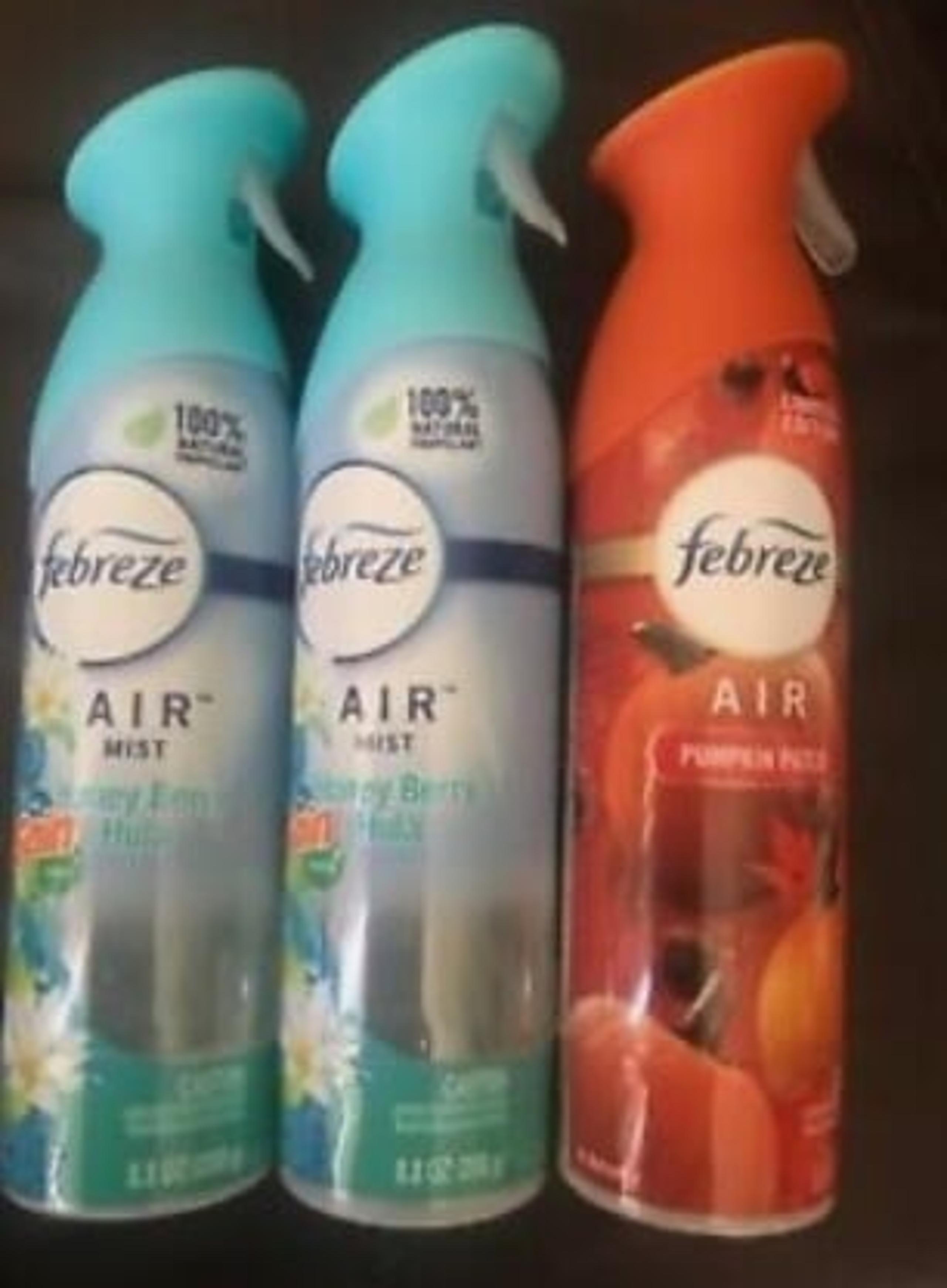 3-Febreze Air Mist Air Freshener Sprays 2-Honey Berry Hula & 1-Pumpkin Patch NEW