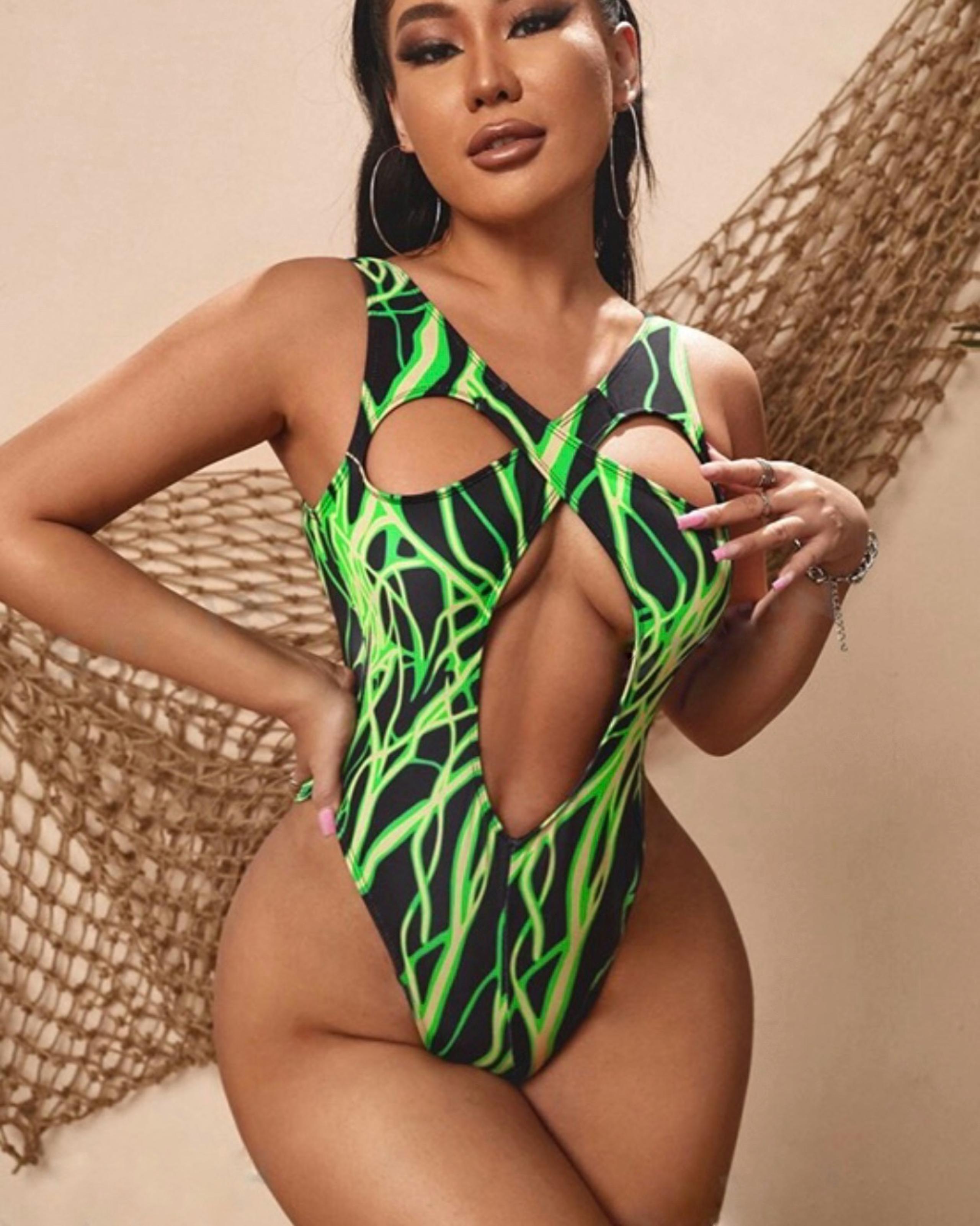Cutout One Piece Bathing Suit