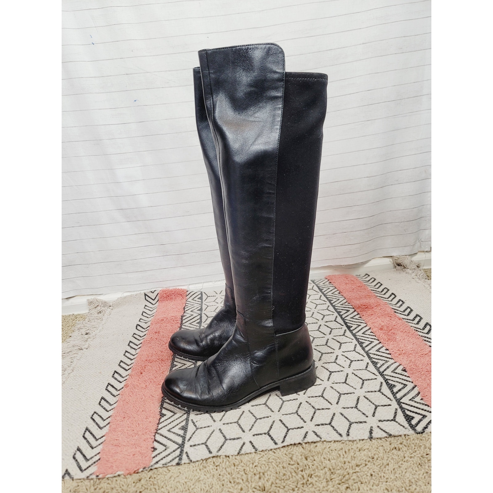 MICHAEL MICHAEL KORS 50/50 KNEE HIGH RIDING BOOTS IN BLACK, SZ 9