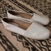 Chic Michael Kors White Sequin Slip-On Elevated Beachy Casual Espadrilles EUC 6