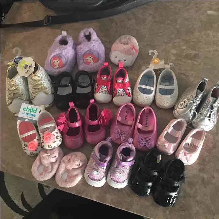 Lot of baby infant shoes girl