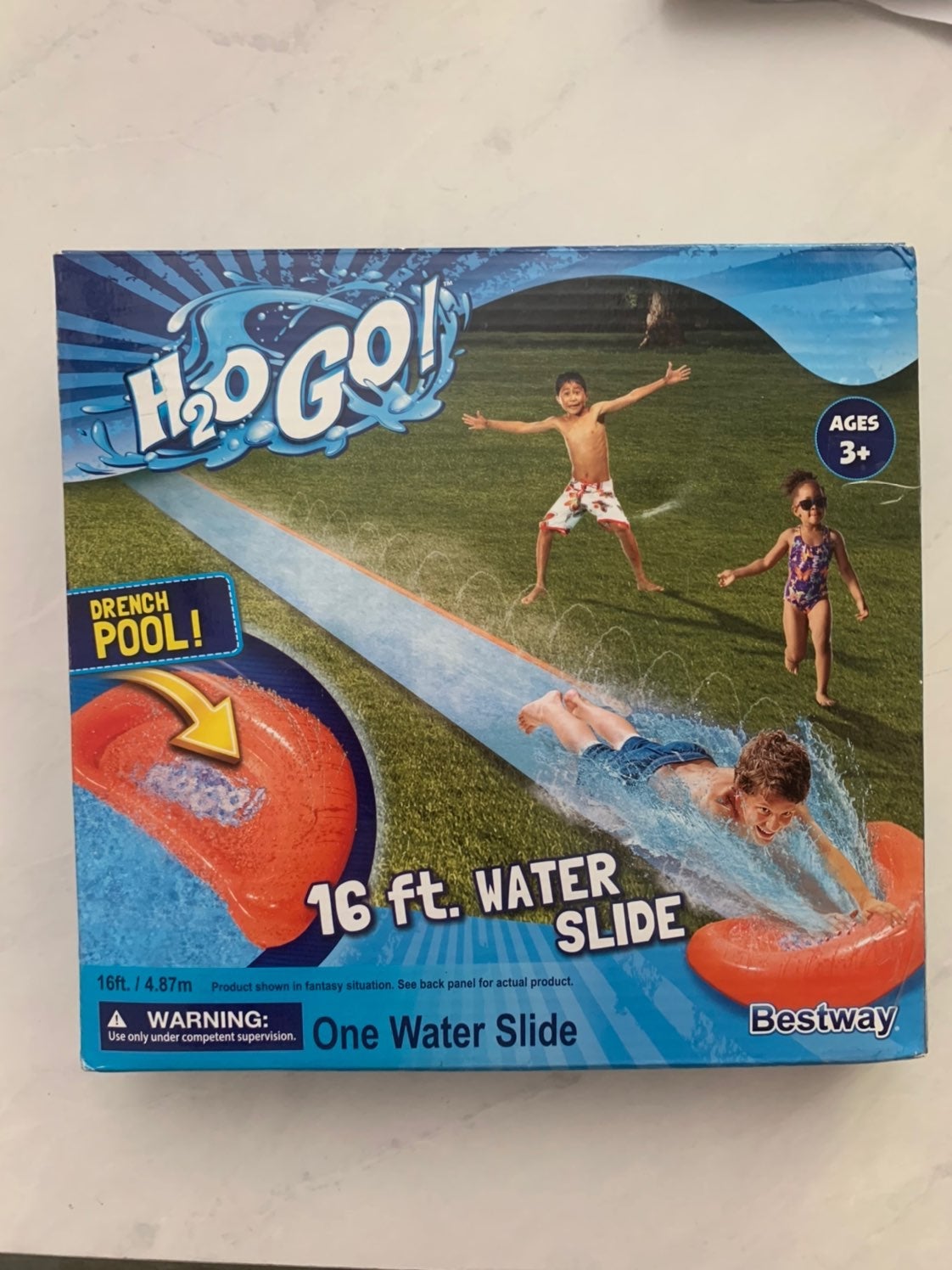 h2o go single slip n slide kids pool
