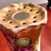 Vintage Z.S. & Co. Bavaria Hand Painted Porcelain Hatpin Holder w 9 Pins, Signed