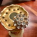 Vintage Z.S. & Co. Bavaria Hand Painted Porcelain Hatpin Holder w 9 Pins, Signed