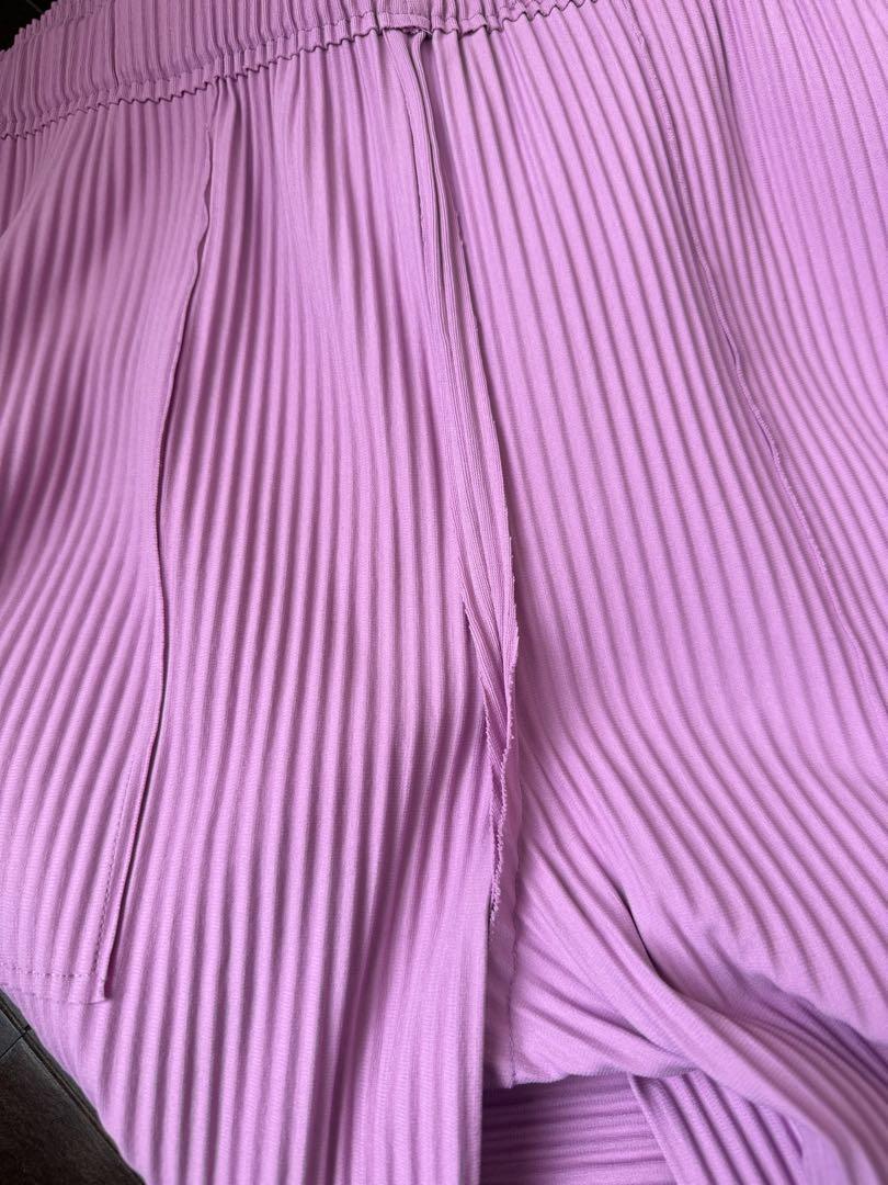 me Issey Miyake パープル プリーツパンツ MI112KF628 Issey Miyake Purple Pleated Pants MI112KF628