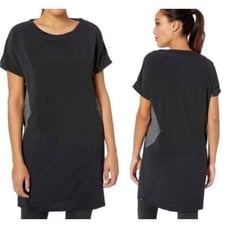 Smartwool | Genius Shirt Dress Merino Wool Blend Short Sleeve Black Gray sz Lar