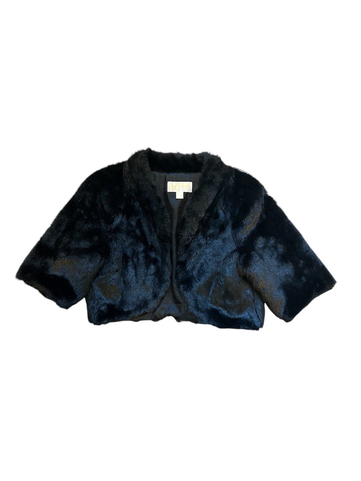 MICHAEL KORS Women’s Black Faux Mink Bolero Shaw Size M