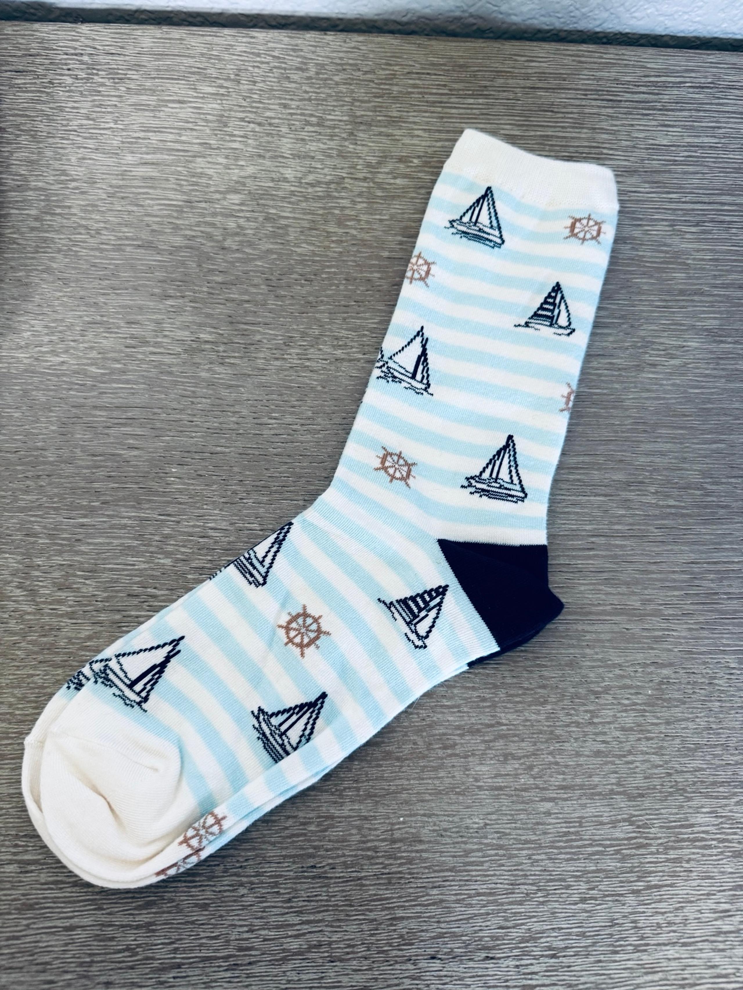 Talbots Sailboat Striped Adult Women’s Socks