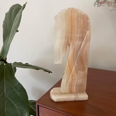 Large Onyx Horse Head Bookend