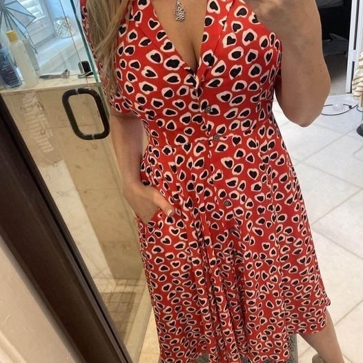 J.crew Romantic Dainty Heart-Printed Valentine’s Belted Modest Midi Dress Sz 6