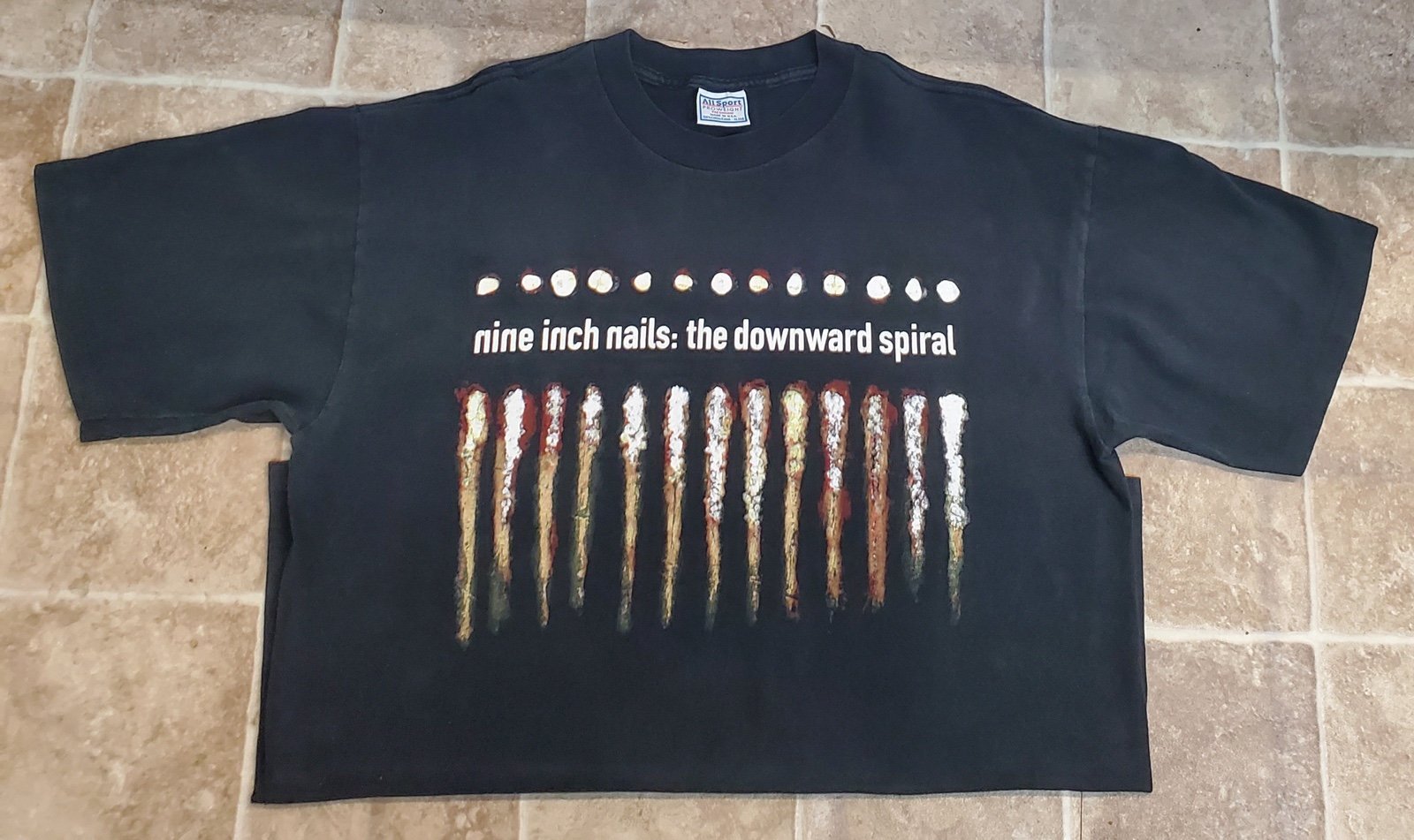 Original 1994 nine inch nails the downward spiral adult XL Shirt AllSport OG TAG