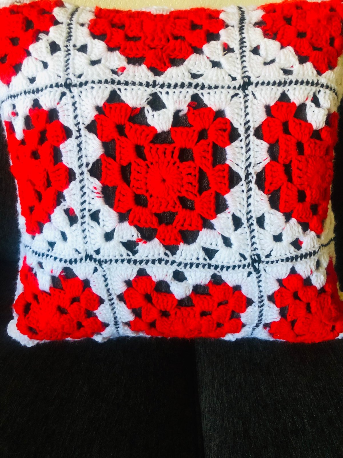 Crochet pillow case