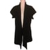 JOHN FASHION SWEATER Sz L/XL Black Women's Wool Blend Chucky Collared Open Vest