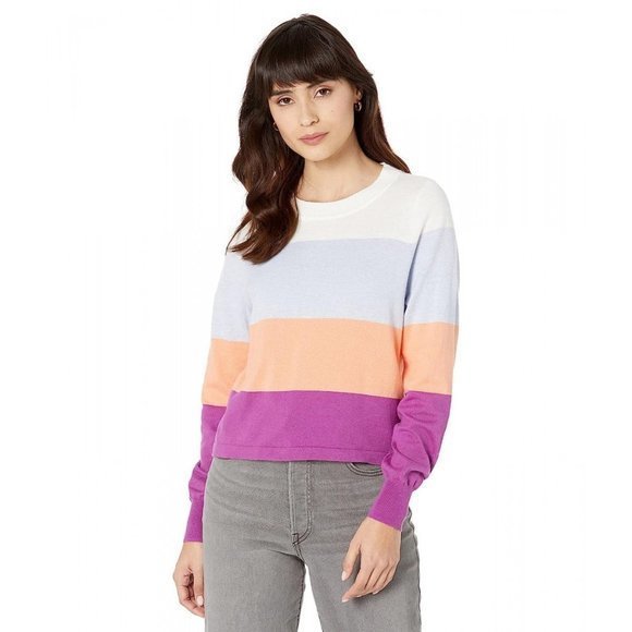 Lilla P Easy Striped Crewneck Sweater