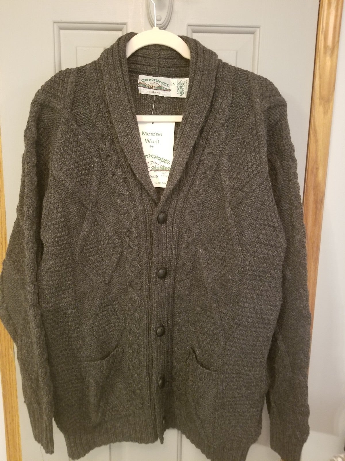 Aran Crafts Ireland 100% Merino Wool Cardigan