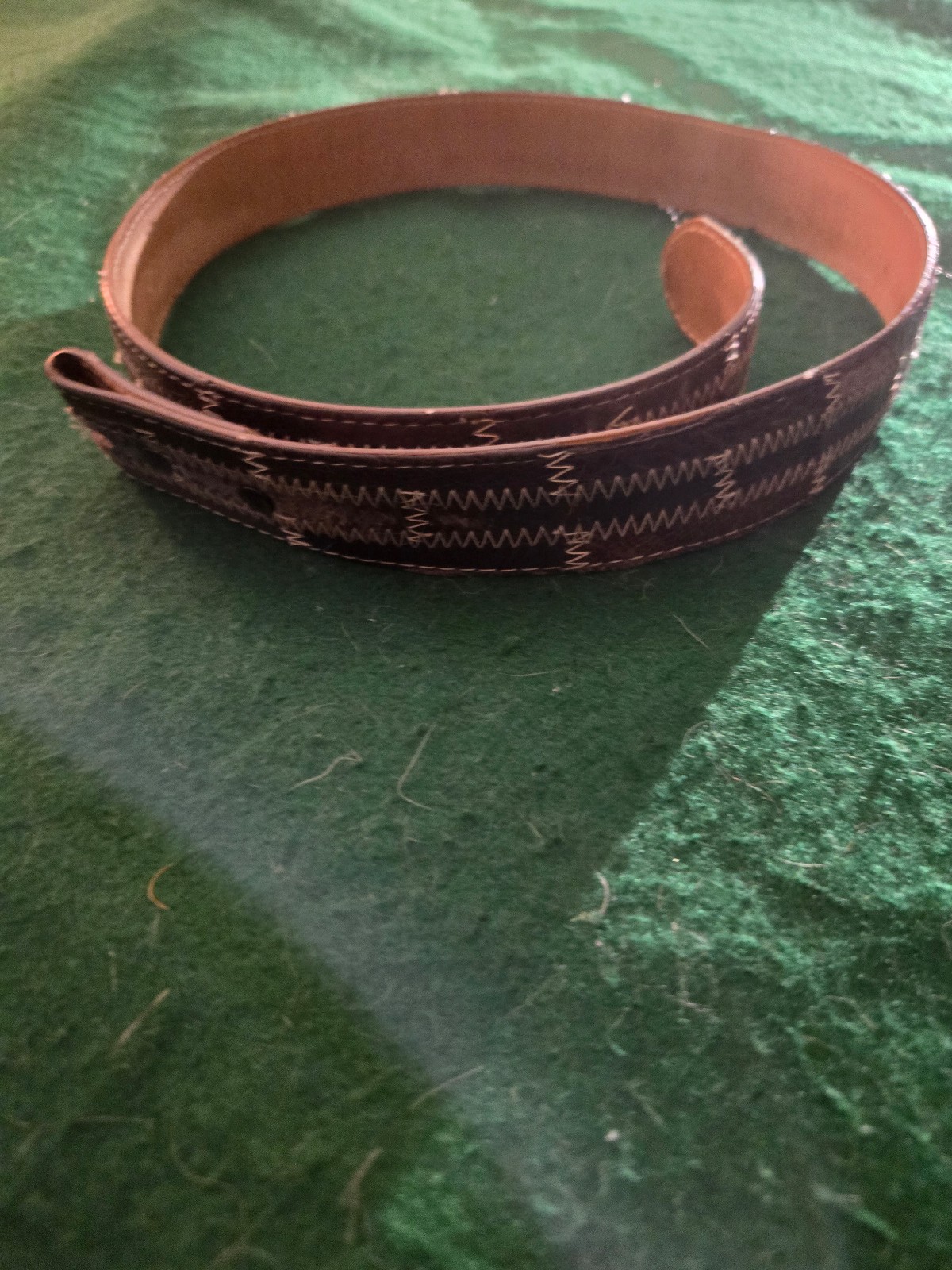 Tony Lama Sz 34 Grey Leather Belt
