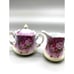 Lefton China Hand Painted Heavenly Rose Creamer and Sugar Dish Set Elegant