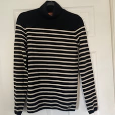 Tory Burch Cashmere Striped Sweater Turtleneck