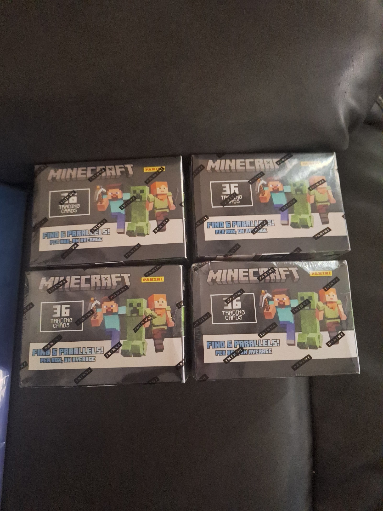 Panini Minecraft blaster boxes. Lot of 4. Brand new and sealed.