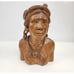 Hand Carved Wooden Woman Bust Statue Earrings Tribal Igorot Philippines 8.5 Vtg