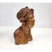 Hand Carved Wooden Woman Bust Statue Earrings Tribal Igorot Philippines 8.5 Vtg
