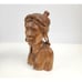 Hand Carved Wooden Woman Bust Statue Earrings Tribal Igorot Philippines 8.5 Vtg
