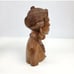 Hand Carved Wooden Woman Bust Statue Earrings Tribal Igorot Philippines 8.5 Vtg