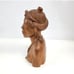 Hand Carved Wooden Woman Bust Statue Earrings Tribal Igorot Philippines 8.5 Vtg