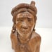 Hand Carved Wooden Woman Bust Statue Earrings Tribal Igorot Philippines 8.5 Vtg