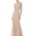 MAC DUGGAL Beaded Long Sleeve Evening Gown