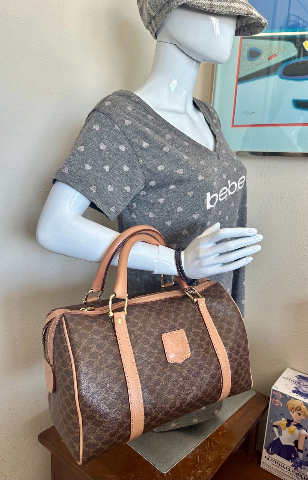 Celine Brown Macadam Boston Bag (30cm)