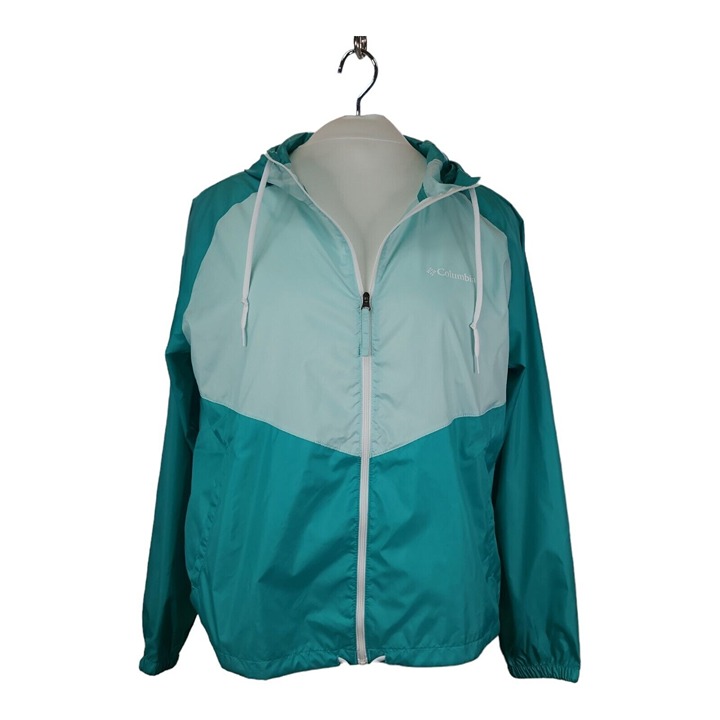 Columbia Sportswear Jacket L Windbreaker Rain Jacket Packable Hooded Lightweight