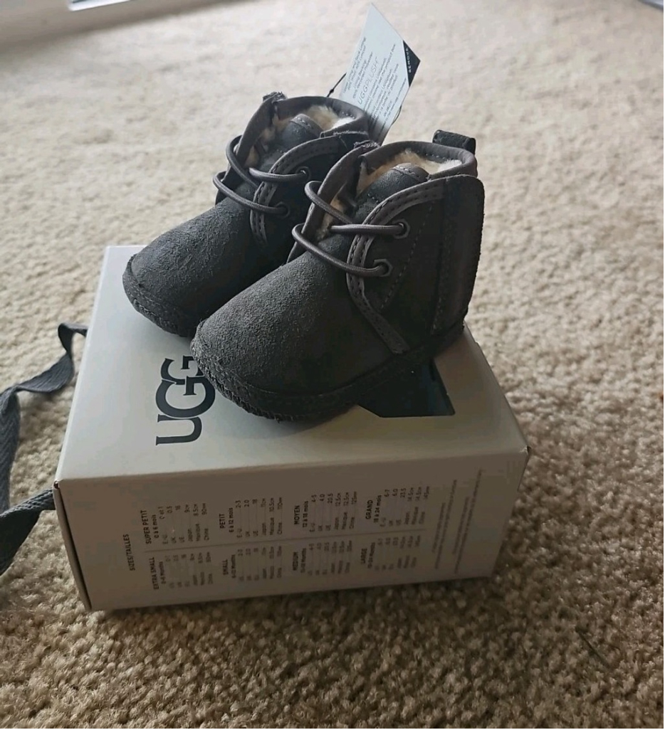 UGG Baby Neumel Grey Boot Size 0/1 NEW